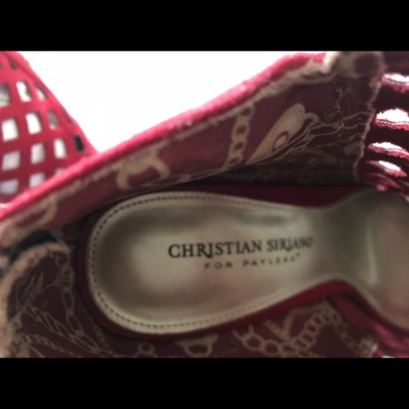 Christian Siriano deep red caged high heel sandals - Picture 5 of 5